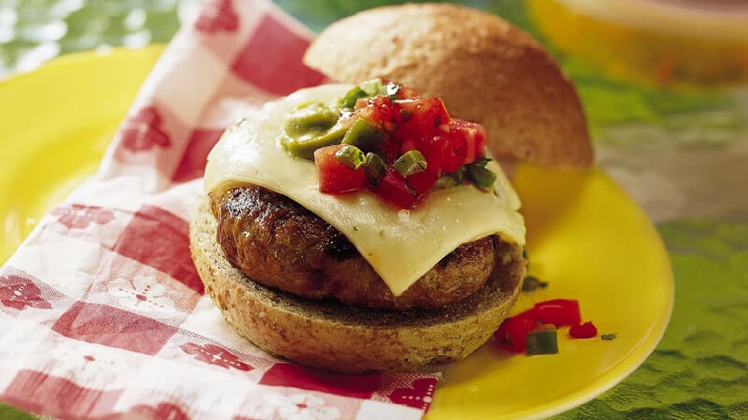 Hamburgers De Poulet Grillé À La Mexicaine